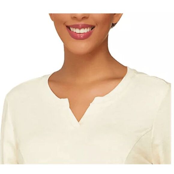 Denim & Co Womens 2X Active Reg French Terry Tunic Seaming Detail Purple NWOT - Picture 6 of 6